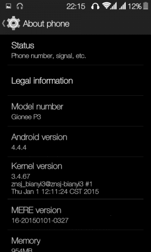 [Download] New Mere ROM For Gionee P3 Android 4.4.4 15