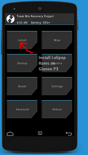 [Download][Recovery] TWRP Lollipop Custom Rom installer For Gionee P3 9