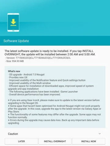 Android 7.0 update now available for Samsung Galaxy Tab S2 9.7 and 8.0 13