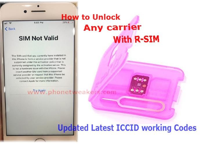 How To Use R Sim To Unlock Any Carrier And Latest Iccid Working Codes R Sim 12 13 Supreme Sim Wapzola