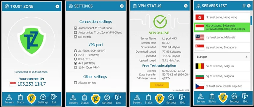 The Trust.Zone extension has a detailed section with basic useful information