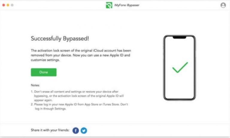 Guide to use iMyFone iBypasser to Unlock your iPhone and Remove iCloud Activation Lock