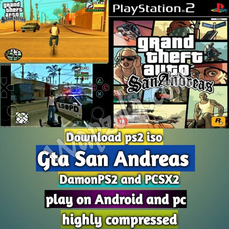 [Download] Gta san andreas DamonPS2 and PCSX2 emulator –PS2 APK ISO ROM highly compressed play on Android and pc