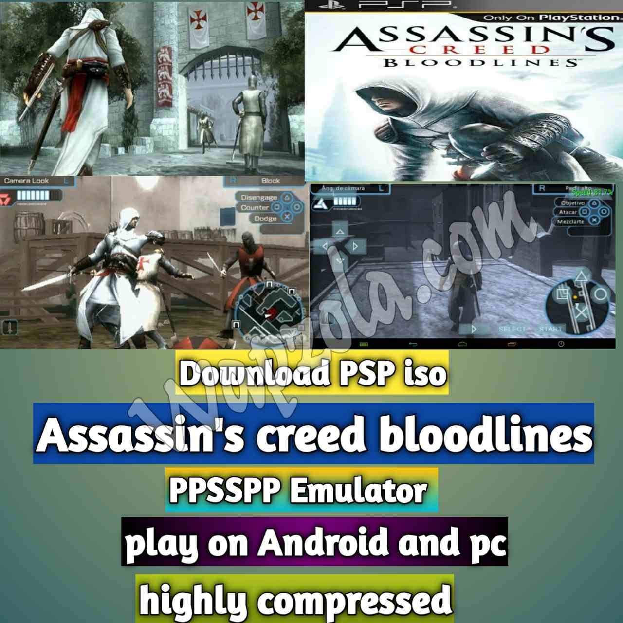 Download Assassin's Creed: Bloodlines✌✌🔥 *FILE INFO: (i) System : PSP (ii)  Best Emulator : PPSSPP (iii) File Size : 519 mb (compressed) *HOW TO PLAY?  (i) Install Emulator and download file. (ii)