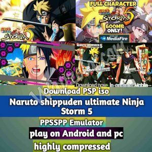 Naruto shippuden ultimate Ninja Storm 5 Mod iso ppsspp emulator – PSP APK Iso Rom highly compressed 600MB