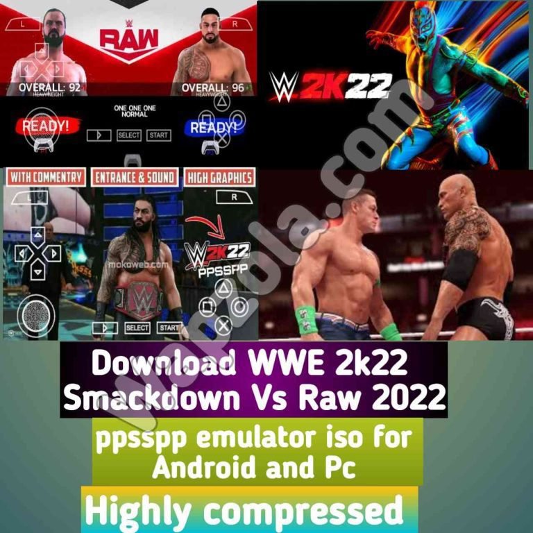 [Download] WWE 2k22 (Smackdown Vs Raw 2022) iso ppsspp emulator – PSP APK Iso ROM highly compressed 2GB