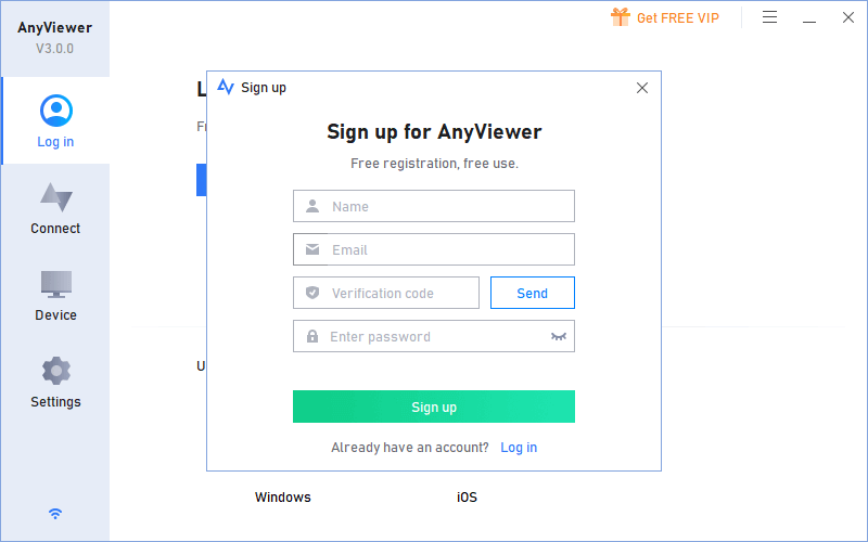 Sign Up for AnyViewer 